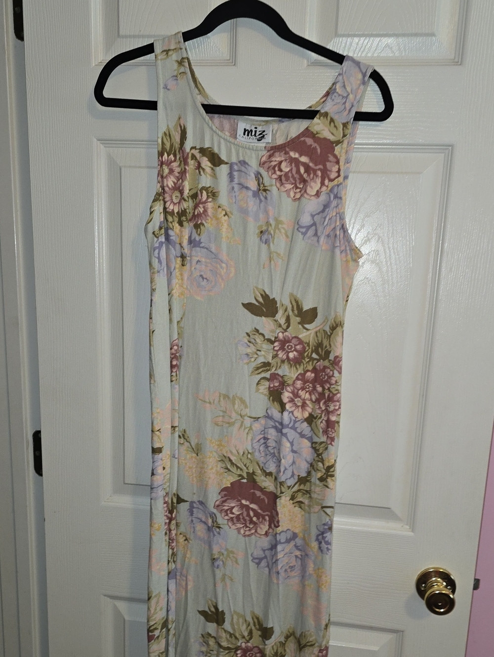 Mi‎ Floral Blouse in Pink and Cream with Black Trim